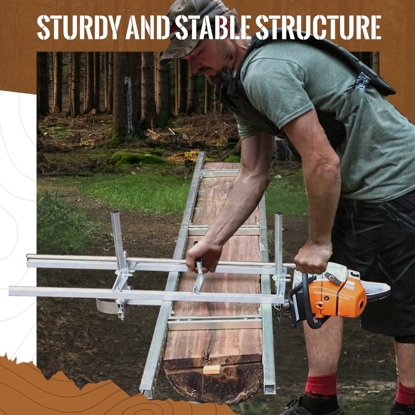 14in to 36in Heavy Duty Portable Chainsaw Sawmill with 5.5in Tree Falling Wedges (2pcs) - TheAlphaTrekking