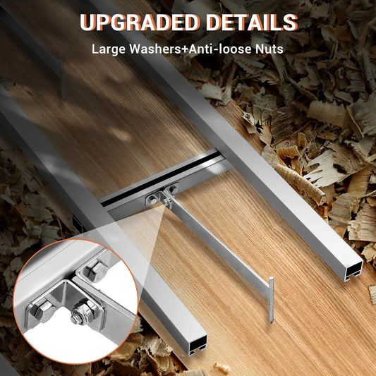 9/12/15 Foot Heavy-Duty Milling Rail Guide System for Portable Chainsaw Sawmills