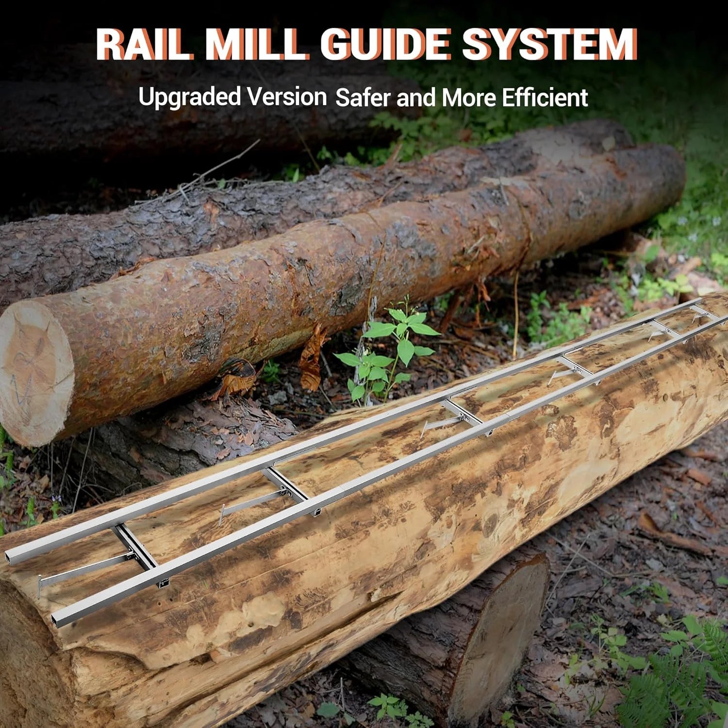 Heavy-duty milling rail guide system for portable chainsaw sawmills by TheAlphaTrekking, designed for 9, 12, or 15 foot cuts.