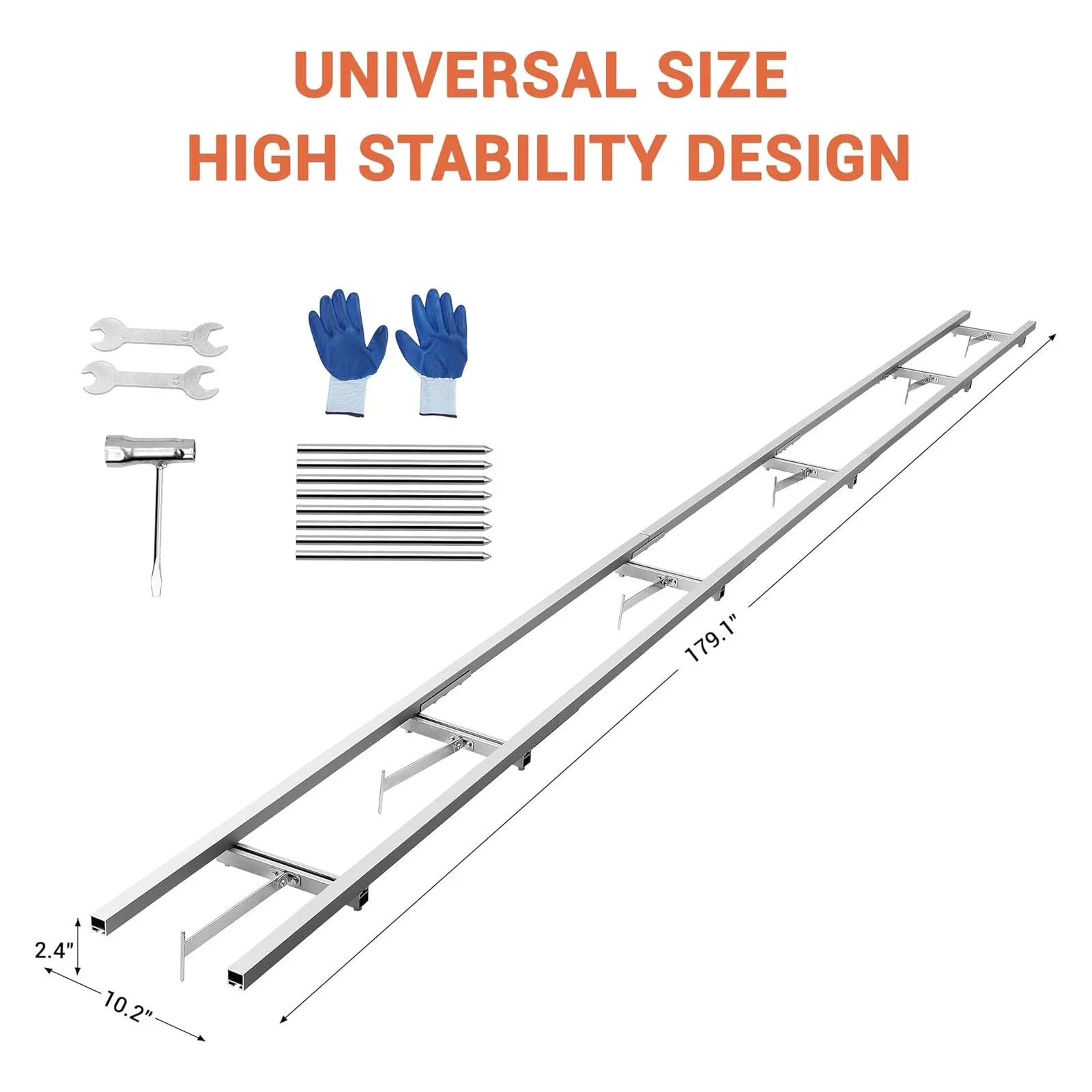Heavy-duty milling rail guide system for portable chainsaw sawmills, 9/12/15 foot length, by TheAlphaTrekking.