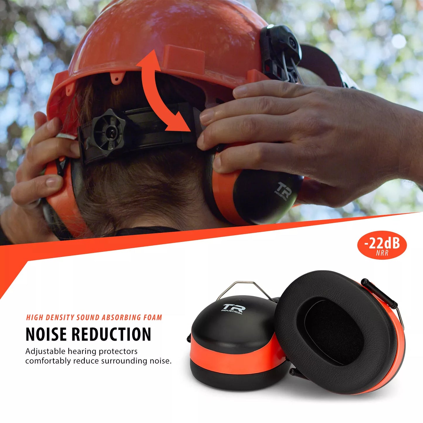 Forestry safety helmet with integrated hearing protection system by TheAlphaTrekking, featuring adjustable straps and durable construction.