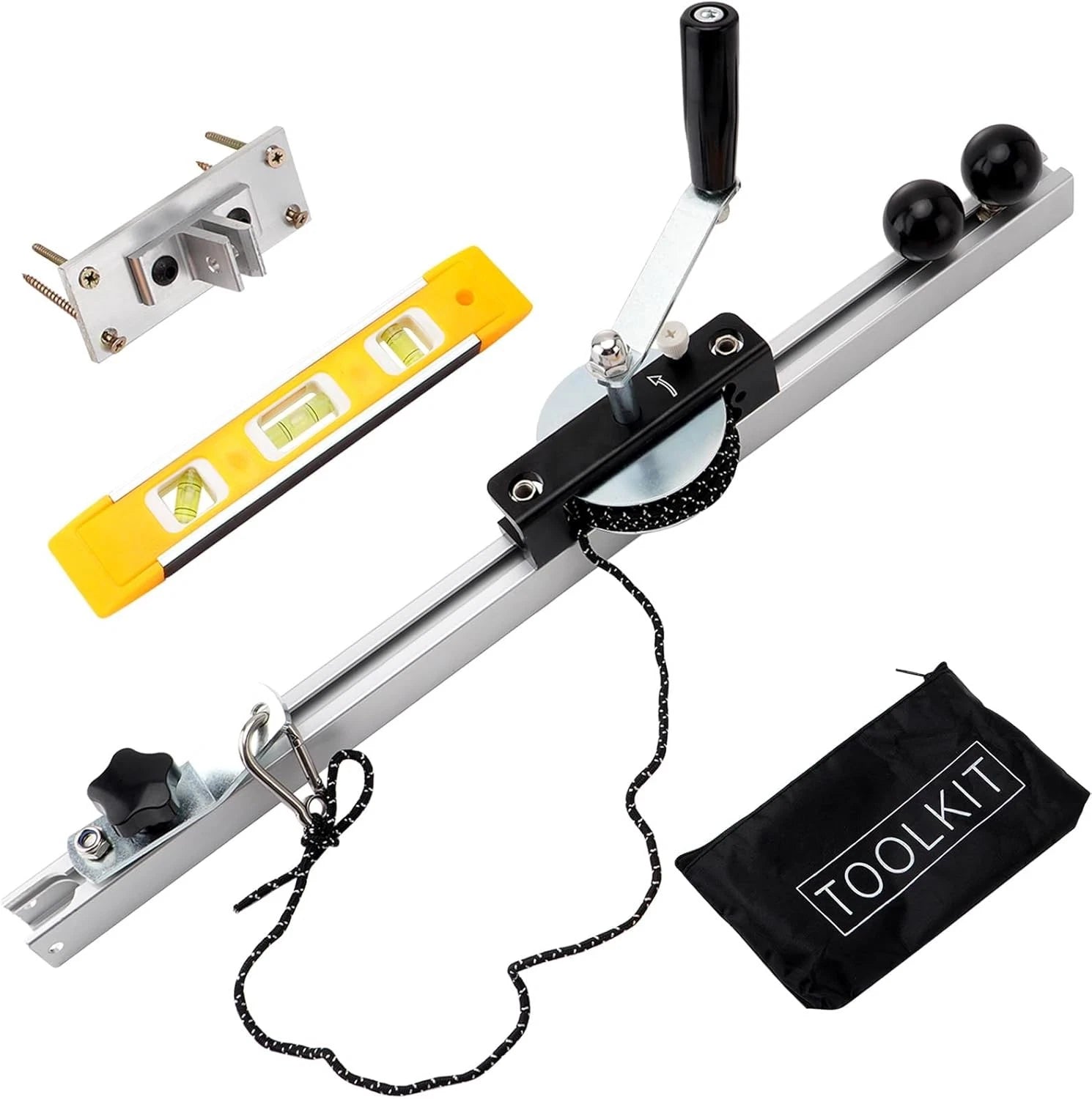 Heavy-duty winch kit for portable chainsaw sawmill by TheAlphaTrekking, designed for smooth cutting control and easy operation.