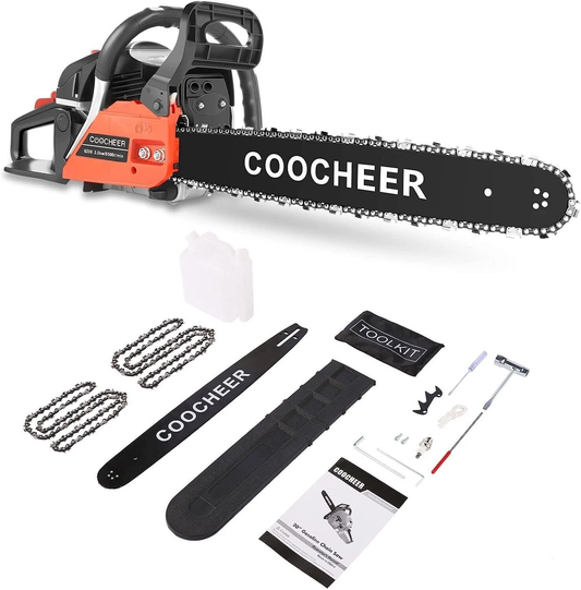 62cc 4.0HP Chainsaw 20" Bar Powered Engine 2 Cycle Gasoline Chain Saw