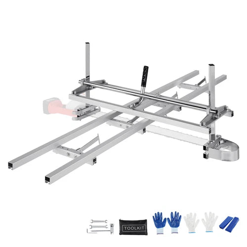 Heavy-duty Alaskan-style portable chainsaw sawmill with 14-inch to 48-inch capacity and 9, 12, or 15-foot milling rails by TheAlphaTrekking