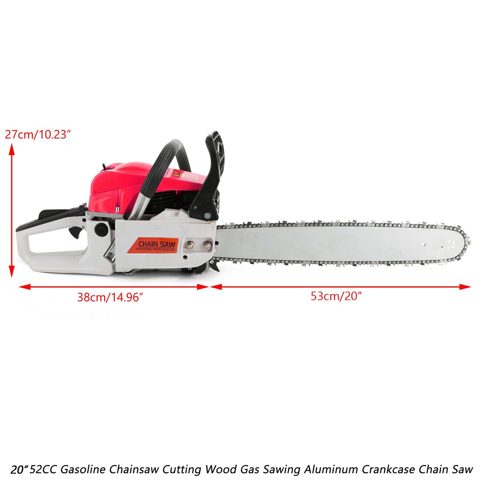 52cc Gas Chainsaw 20/22" Bar Gasoline Powered Chain Saw 2 Cycle Engine - TheAlphaTrekking