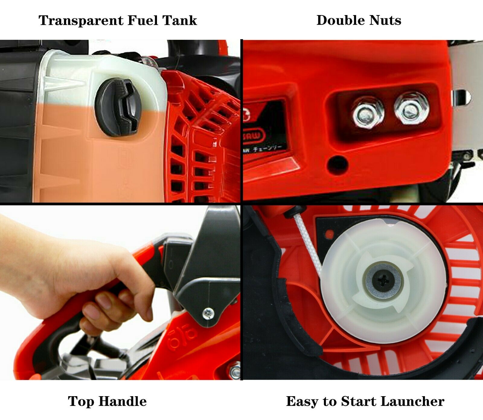 25.4CC Gas Chainsaw Top Handle Gasoline Powered Chain Saw 2 - Stroke 1KW 12'' Bar - TheAlphaTrekking