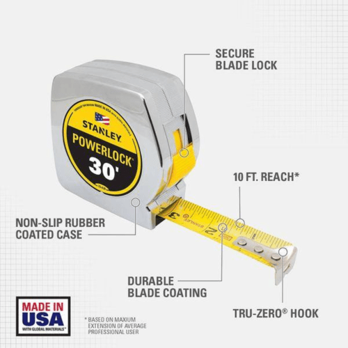 Carpenters 30 ft Heavy Duty Measuring Tool - TheAlphaTrekking